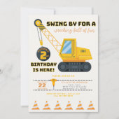 2. Geburtstag Baukrane Einladung (Vorderseite)