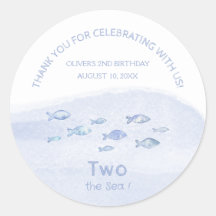 2. Geburtstag blauer Seefisch niedlich vielen Dank