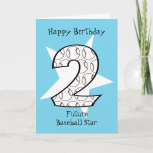 2. Geburtstag Blue Baseball Star Card Karte