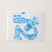 2. Geburtstag Blue Giraffe Puzzle (Horizontal)