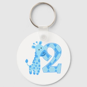 2. Geburtstag Blue Giraffe Schlüsselanhänger
