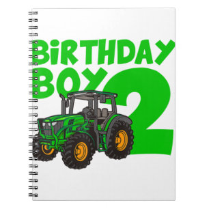 2. Geburtstag Boy Traktor Farm 2 Jahr alt Geburtst Notizblock