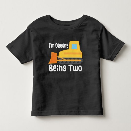 2. Geburtstag Bulldozer Bauwagen Kleinkind Kleinkind T-shirt (Vorderseite)