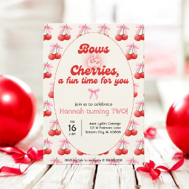 2. Geburtstag Coquette Cherries Bubble Letters Einladung