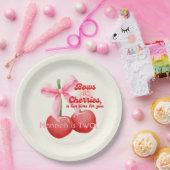 2. Geburtstag Coquette Cherries Bubble Letters Pappteller (Party)