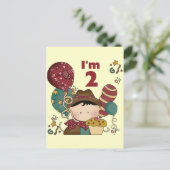 2. Geburtstag Cowboy T - Shirt und Geschenke Postkarte (Stehend Vorderseite)