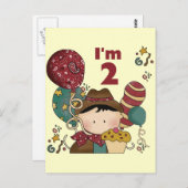 2. Geburtstag Cowboy T - Shirt und Geschenke Postkarte (Vorne/Hinten)