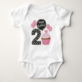 2. Geburtstag Cupcake Baby Strampler (Vorderseite)