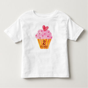 2. Geburtstag - Cupcake Backgirls Aquarell Kleinkind T-shirt