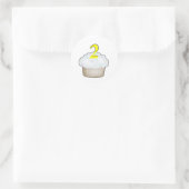 2. Geburtstag Cupcake Runder Aufkleber (Tasche)