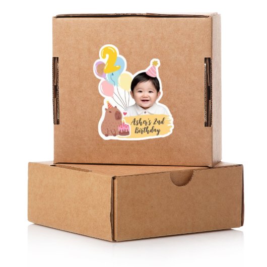 2. Geburtstag Custom Sticker Capybara Gastgeschenk