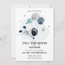 2. Geburtstag: Der Moon Astronaut Space Boy Einladung