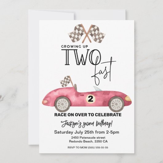 2. Geburtstag des 2. Einladung (Vorderseite)