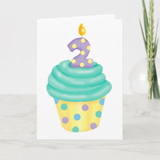 2. Geburtstag des Babys - Kuchen Karte (Vorderseite)