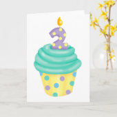 2. Geburtstag des Babys - Kuchen Karte (Gelbe Blume)