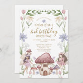 2. Geburtstag des verzauberten Waldmädchens Einladung (Vorne/Hinten)