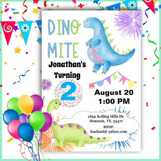 2. Geburtstag Dino Mite Dinosaur Boy Einladung