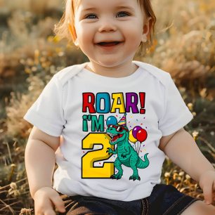 2. Geburtstag Dinosaur Roar Baby T-shirt