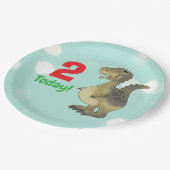 2. Geburtstag Dinosaurier - 2. Geburtstag Dino Pappteller (Schrägansicht)
