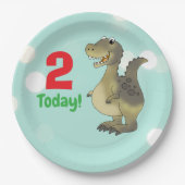 2. Geburtstag Dinosaurier - 2. Geburtstag Dino Pappteller (Vorderseite)