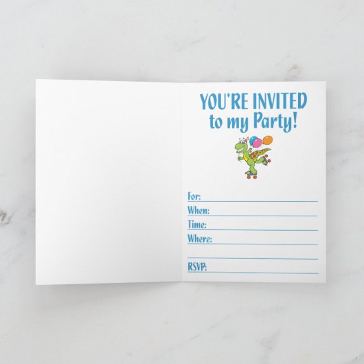 2. Geburtstag Dinosaurier Karte (Innenseite)