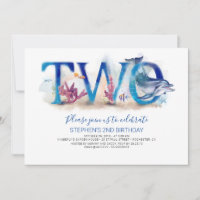 2 Geburtstag Einladung Ozean Unterwasser-Welt