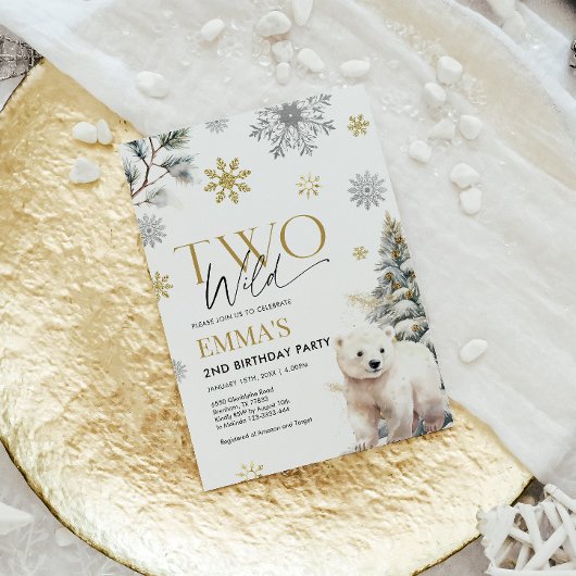 2. Geburtstag Einladungsbär, zwei Wilde Geburtstag Einladung