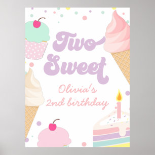 2. Geburtstag Eis und Kuchen Poster