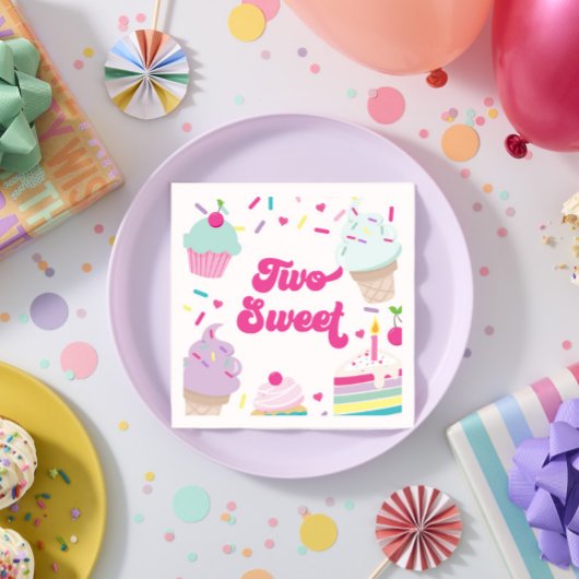 2. Geburtstag Eis und Kuchen Serviette
