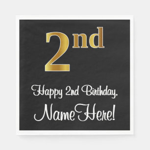 2. Geburtstag ~ Elegante Luxuriöse Imitate Gold Lo Serviette
