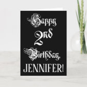 2. Geburtstag: Extravagant, elegant, Script + Indi Karte (Vorderseite)