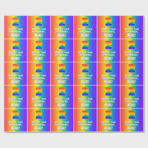 2. Geburtstag: Farbenfroh, Fun Rainbow Pattern # 2 Geschenkpapier