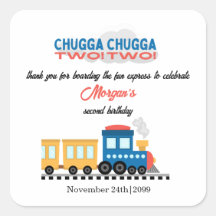 2. Geburtstag farbenfroher Cartoon Zug