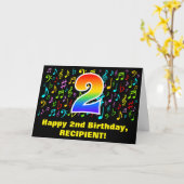 2. Geburtstag - Farbige Musiksymbole & Regenbogen Karte (Gelbe Blume)