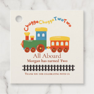 2. Geburtstag farbiger Zug Chugga Choo Two Geschenkanhänger