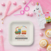 2. Geburtstag farbiger Zug Chugga Choo Two Pappteller (Party)