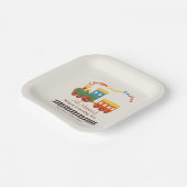 2. Geburtstag farbiger Zug Chugga Choo Two Pappteller (Gewinkelt)