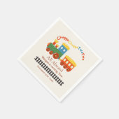 2. Geburtstag farbiger Zug Chugga Choo Two Serviette (Ecke)