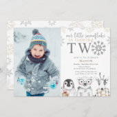 2. Geburtstag Foto Einladung im Winter (Vorne/Hinten)
