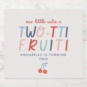 2. Geburtstag Früchte Rot Sommer Kinder Party Bierflaschenetikett (Einzelnes Label)