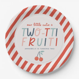 2. Geburtstag Früchte Rot Sommer Kinder Party inv Pappteller