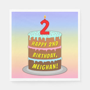 2. Geburtstag: Fun Cake and Candle + Individuelle  Serviette