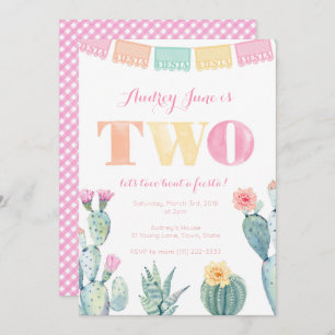 2. Geburtstag für Mädchen - Lasst uns ein Fiesta e Einladung