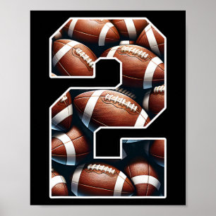 2. Geburtstag Fußball Boy Shirt 2 Jahr Altes Feld Poster