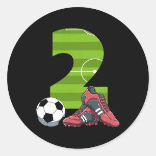 2 Geburtstag Fußball Erster Geburtstag Fußball Kin Runder Aufkleber