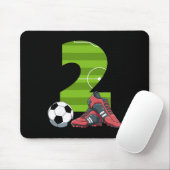 2 Geburtstag Fußball Erster Geburtstag Fußll Kinde Mousepad (Mit Mouse)