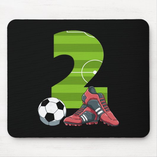 2 Geburtstag Fußball Erster Geburtstag Fußll Kinde Mousepad (Vorne)