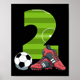 2 Geburtstag Fußball Erster Geburtstag Fußll Kinde Poster