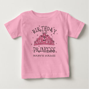 2. Geburtstag Gewohnheit Tiara-Prinzessin- Baby T-shirt