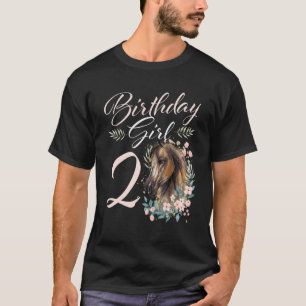2. Geburtstag Girl Horse 2 Jahre alt Tag T-Shirt
